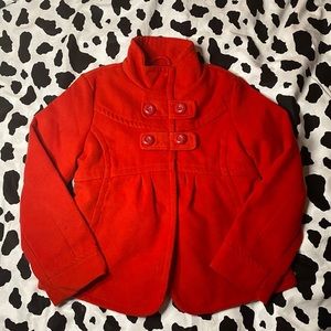 Beautiful red kids felt trench coat